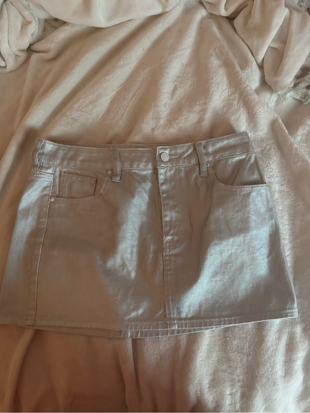 PacSun Shimmery Silver Mini Skirt